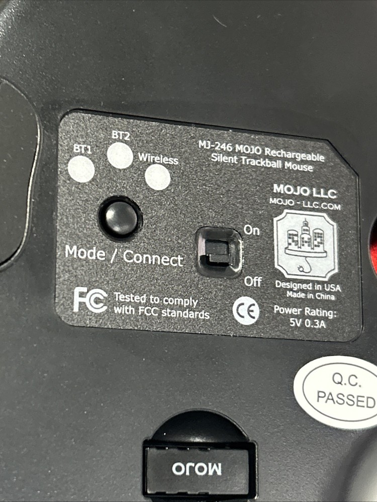 MOJO Dual Mode Bluetooth Wireless Rechargeable Silent Trackball Mouse
