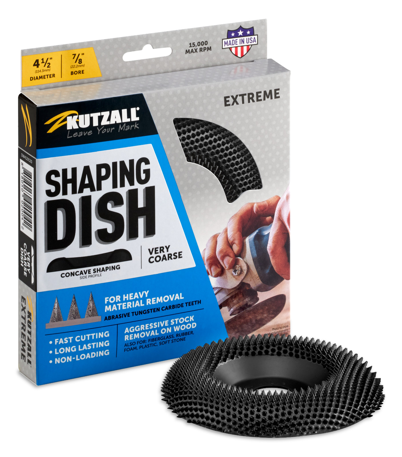 Kutzall Extreme Shaping Dish, Very Coarse, 4-1/2" (114.3mm) Diameter (DW412X120)