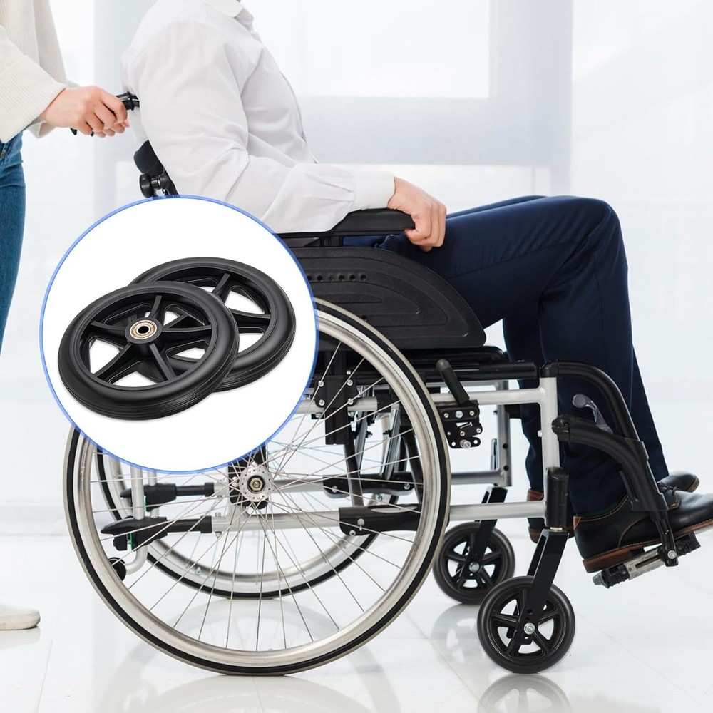 4 Pcs 6 Inch Walker Wheels Replacement, Replacement Wheels for Walkers Solid ...