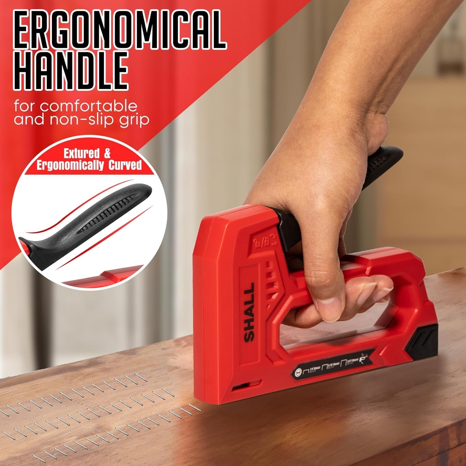 SHALL Light Duty Staple Gun for Wood - with 1600pcs JT21 Staples