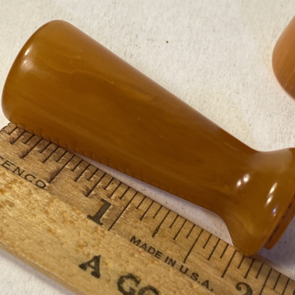 Vintage Bakelite Handle or Knobs 2” Six Pieces Marbled Butterscotch