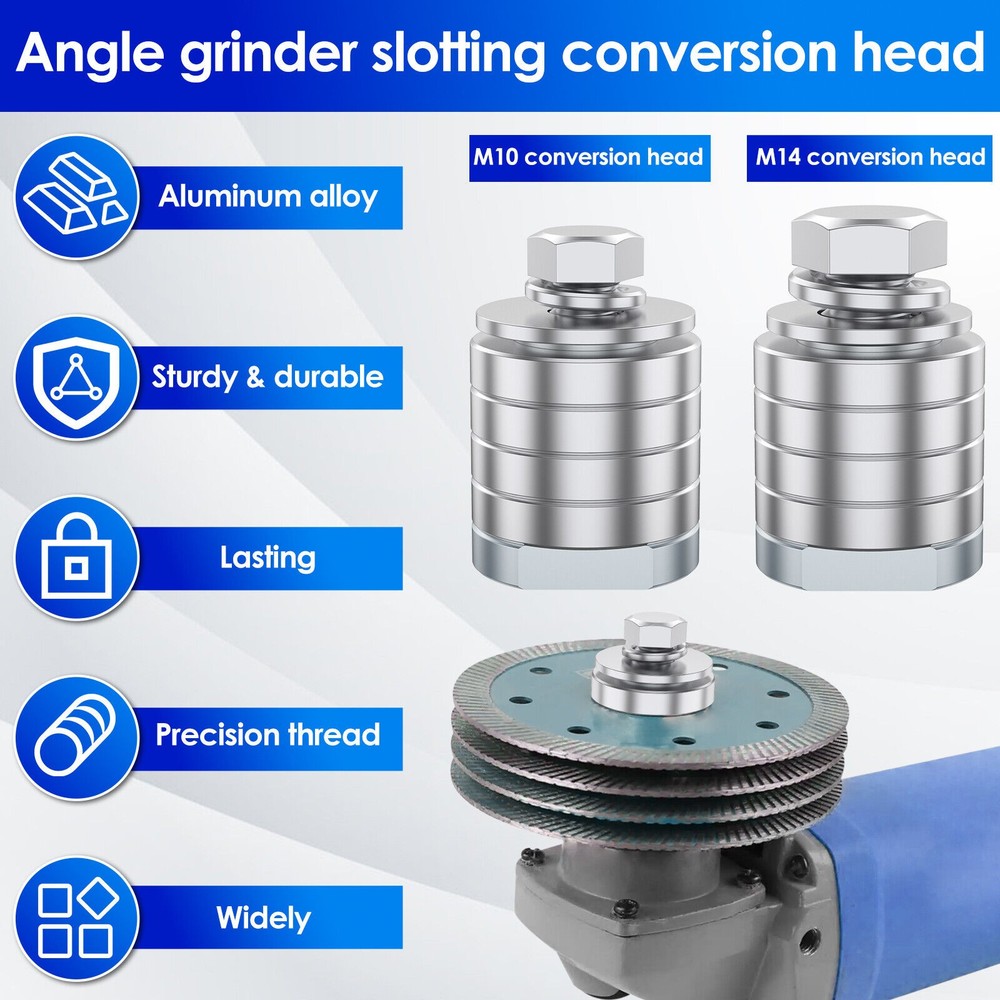 M10+M14 Metal Angle Grinder to Grooving Machine Adapter Slotted Machine Durable