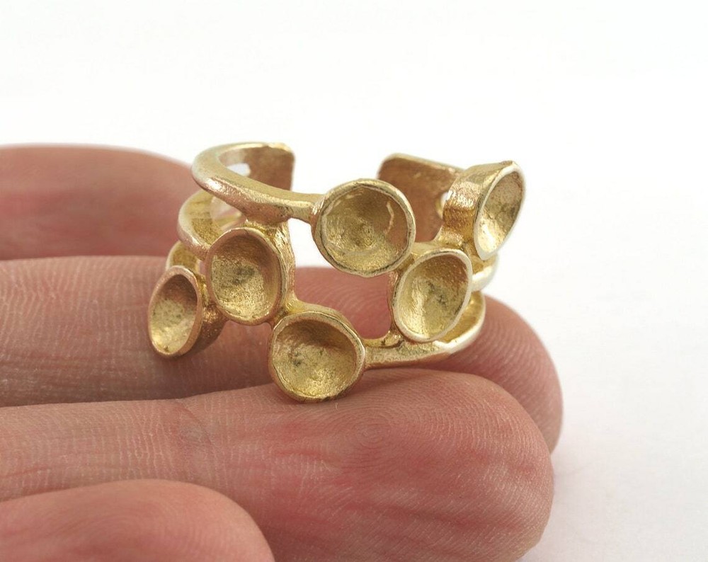 Ring Adjustable Ring Setting - Raw Brass (18.5mm 8.5US inner size 3361