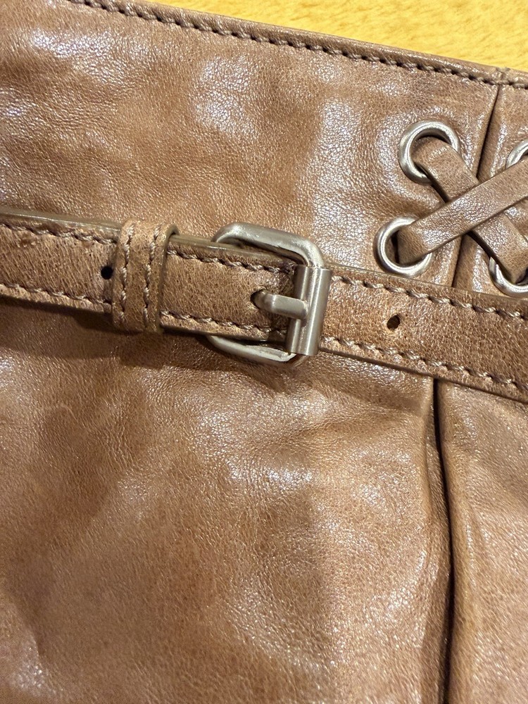 Cole Haan Brown Shoulder Bag Zip Closure Adjustable Strap Inner Pockets