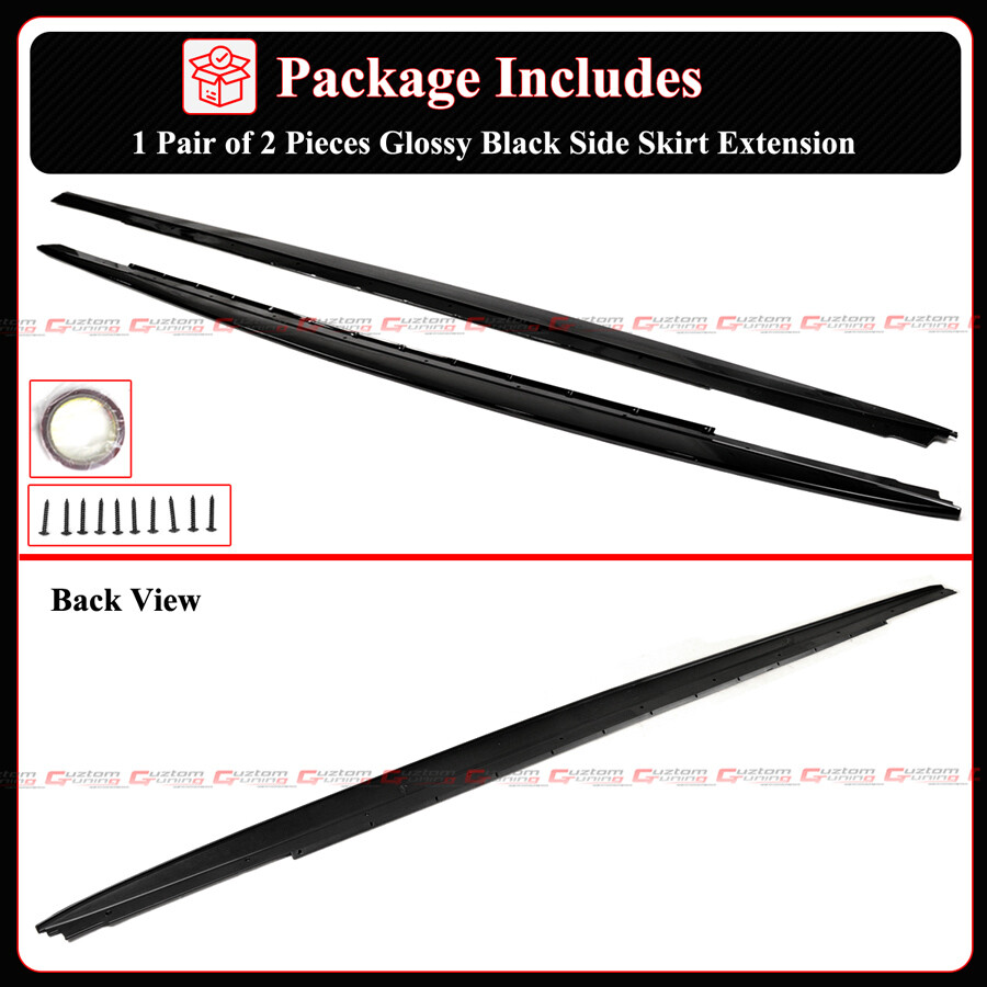 For 2017-2023 BMW F90 M5 G30 530i 540i MP Style Gloss Black Side Skirt Extension