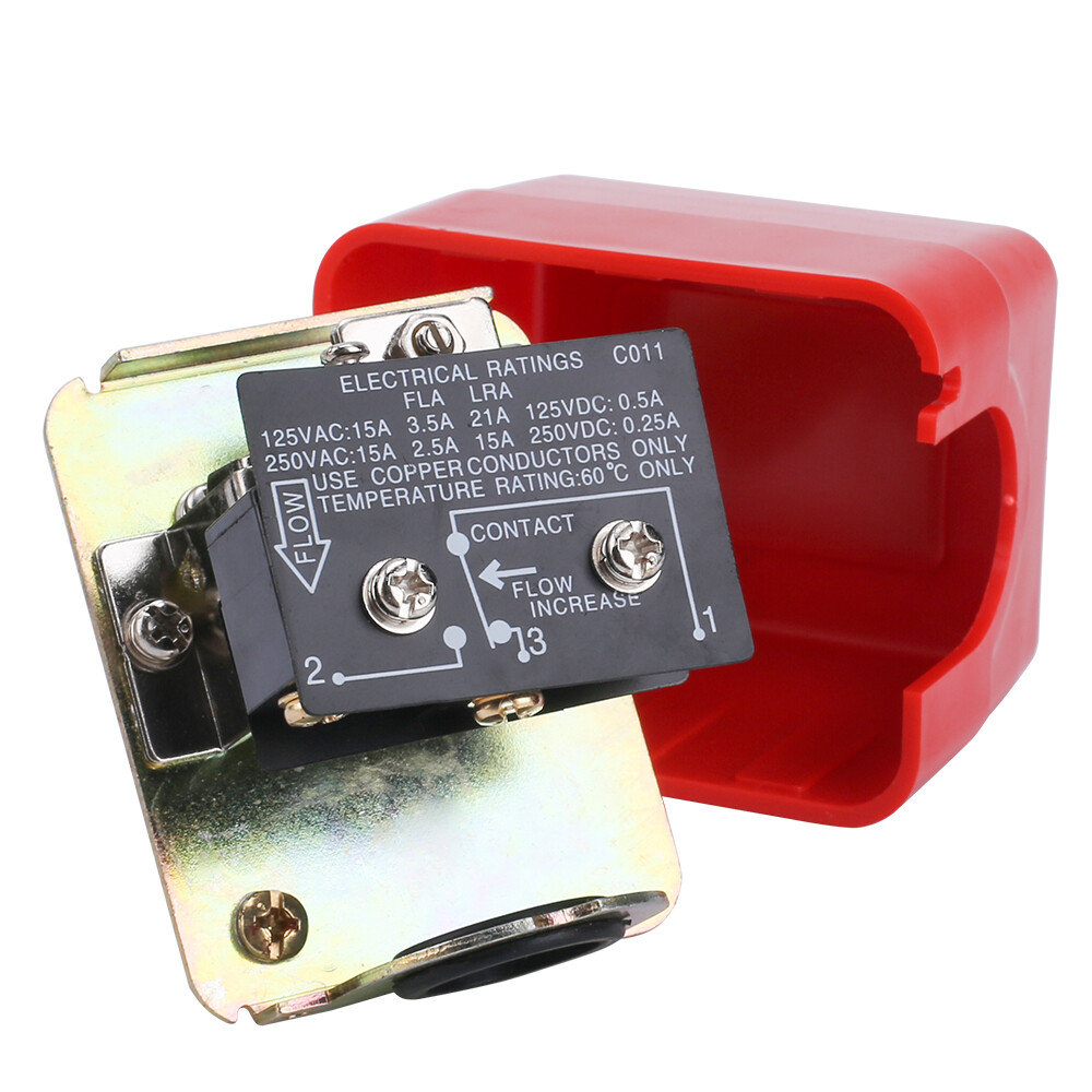 3/4" BSPP 220V 3A Water Paddle Flow Switch Thread Connection SPDT Contacts Red