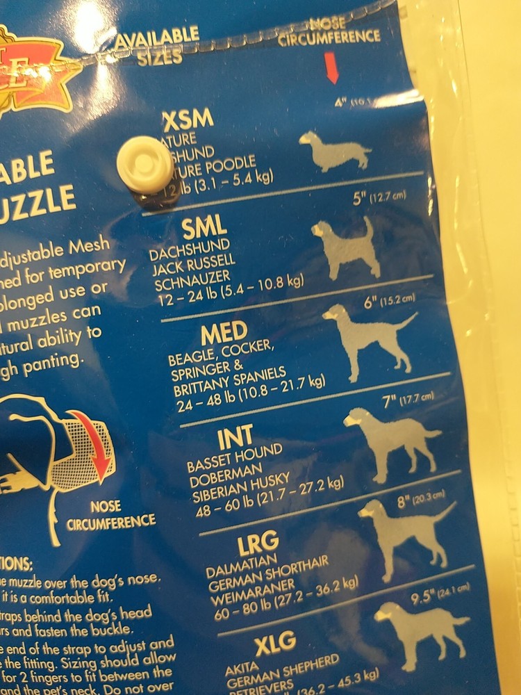 Adjustable Mesh Dog Muzzle Size X-Small Black For 7-12 Lbs 4" Nose Circumference