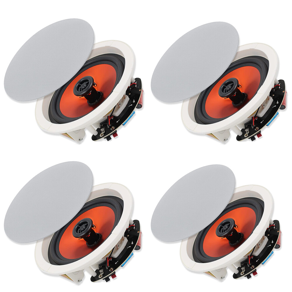 4 Kitchen Speakers Herdio 6.5" Ceiling Bluetooth Speakers Wall Flush Mount Bass