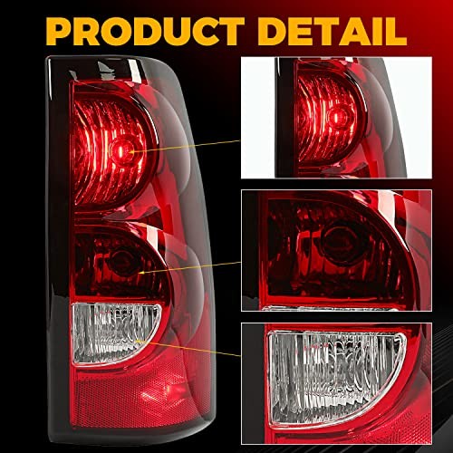 Right Tail Light Compatible with 2003-2006 Chevy Silverado Passenger Red/Clear