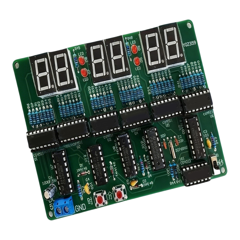 DIY Clock Kit 6 Digit Display for Hands On Electronics Learning and Soldering