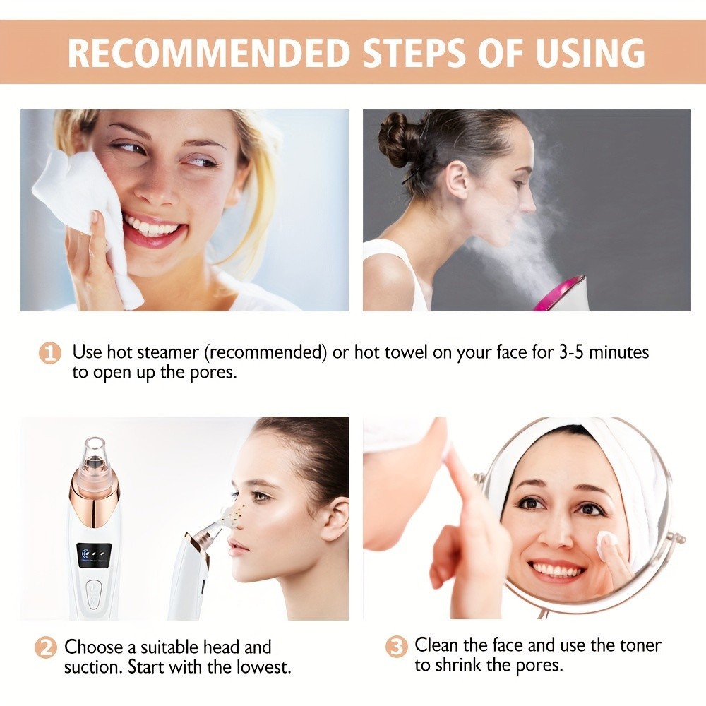 Electric Blackhead Remover - Multi-Head for Facial Deep Cleaning