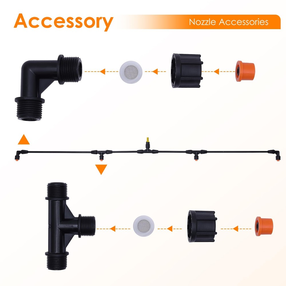 Poly Boom Sprayer Wand 4 Nozzle with Brass Fitting