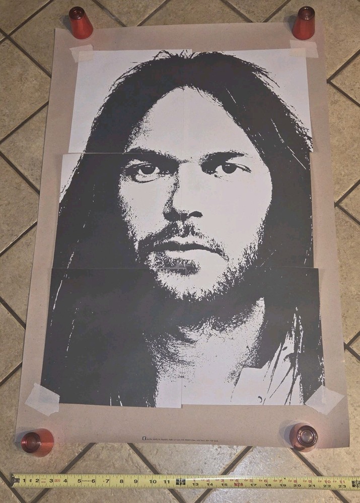 NEIL YOUNG MIRRORBALL HEAD SHOT USA CD/RECORD MUSIC STORE PROMO POSTER 1995 VTG