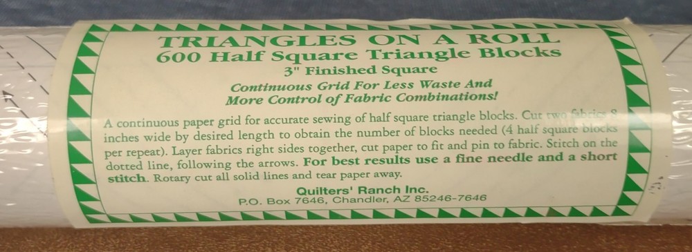TRIANGLES ON A ROLL ~ 600 Half Square Triangle Blocks ~ 3" Finished Square