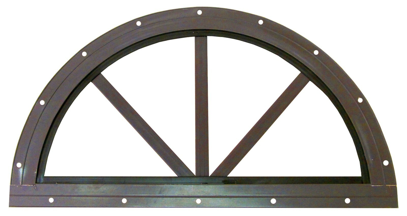 Sunburst Half Moon Shed Windows 14", 18", 24", 30" Aluminum Frame Tempered Glass