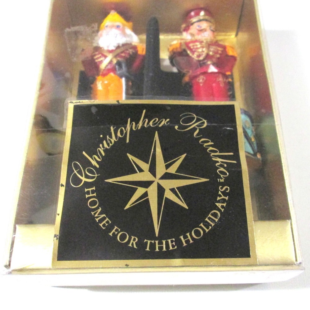 Christopher Radko Nutcracker Wine Stopper Set Two Holiday Figure Stoppers