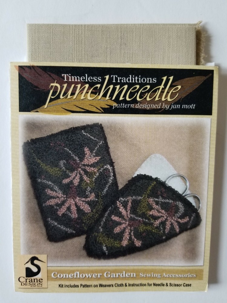 Crane Design ~ PUNCH NEEDLE PATTERN ~ Timeless Traditions Coneflower Garden