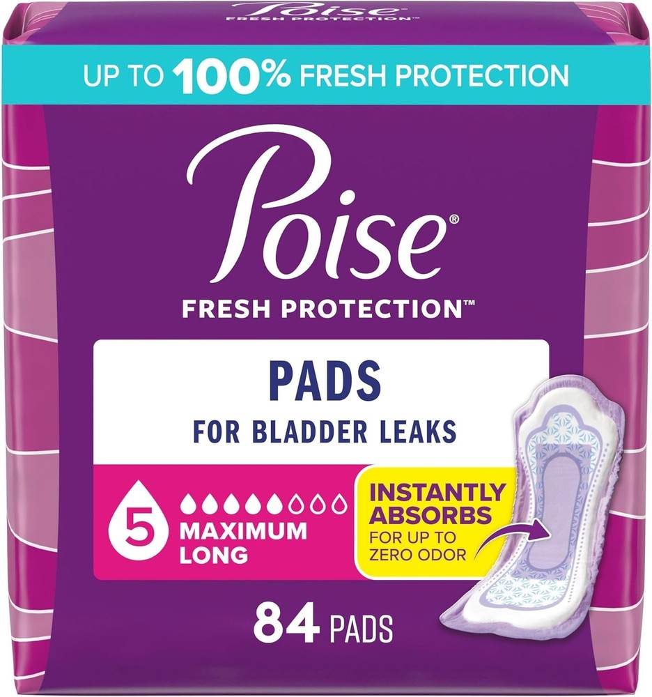 Incontinence & Postpartum Pads for Bladder Leaks, 5 Drop Maximum Absorbency, ...