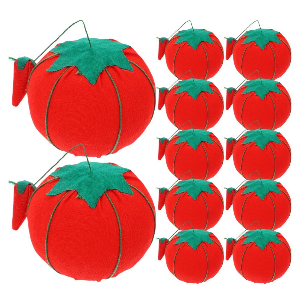 12 Pcs Simulated Tomato Sewing Kit Compact Needle Cushion Delicate