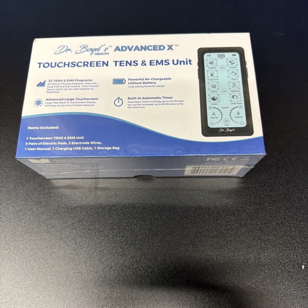 Dr. Boyd's "Advanced X" Touchscreen TENS & EMS Unit -32 Modes, 8 Settings