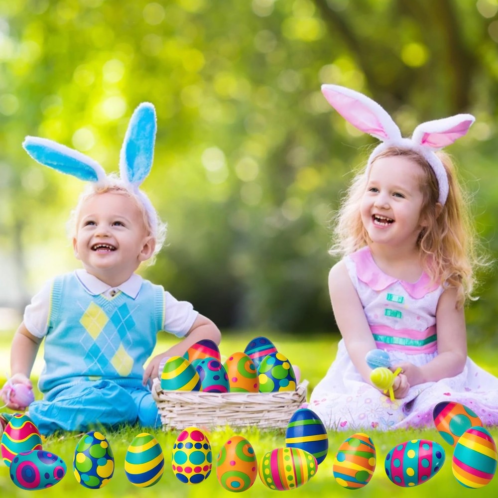 24 Pack Easter Eggs Slow Rising Squishy Toys, Colorful Squishy Easter Egg Bul...