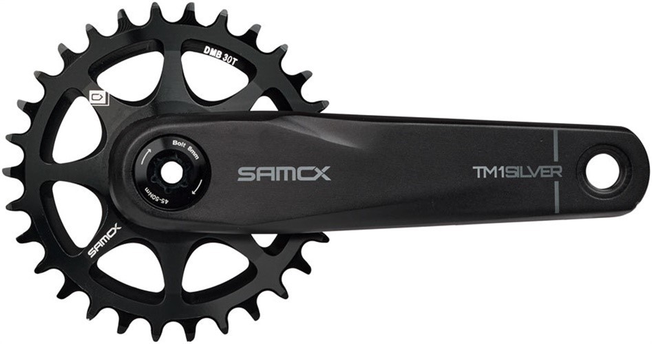 Samox Silver TM-1 Crankset - 160mm, 3-Bolt Direct Mount 30t Chainring, 24mm Chro