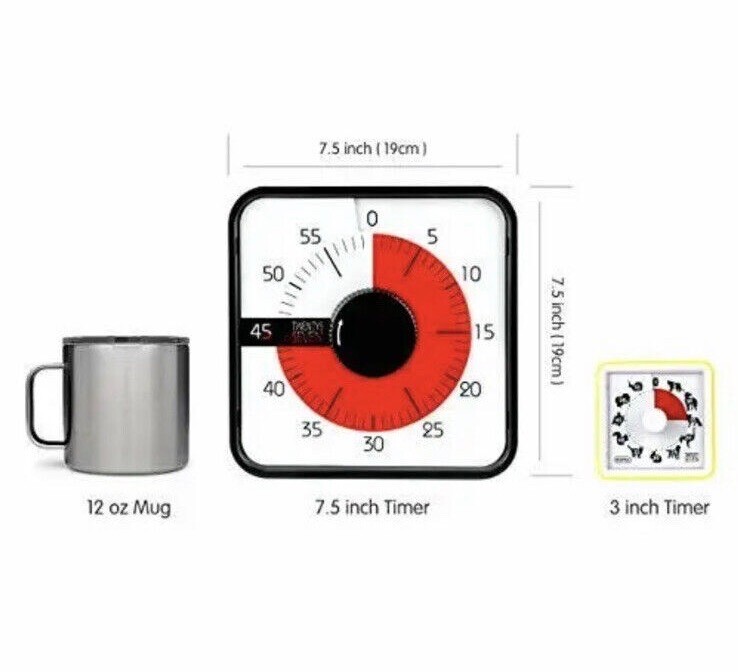 60-Minute Visual Timer | Twenty5 SEVEN disappearing red disk shows time left