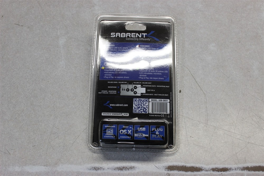 Sabrent USB Stereo 3D Sound Adapter USB-SBCV