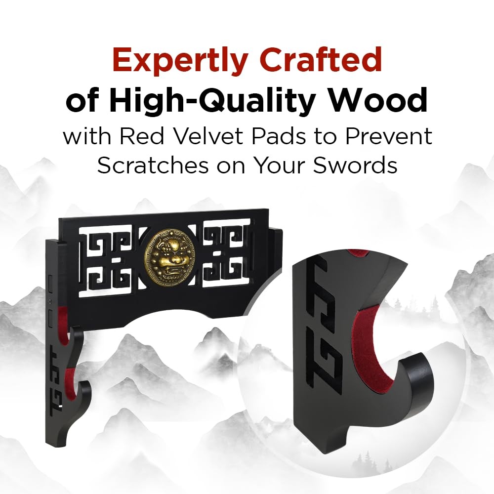 Wall Mount Sword Holder - 4 Tier Options Available - Crafted Using Wood Katan...
