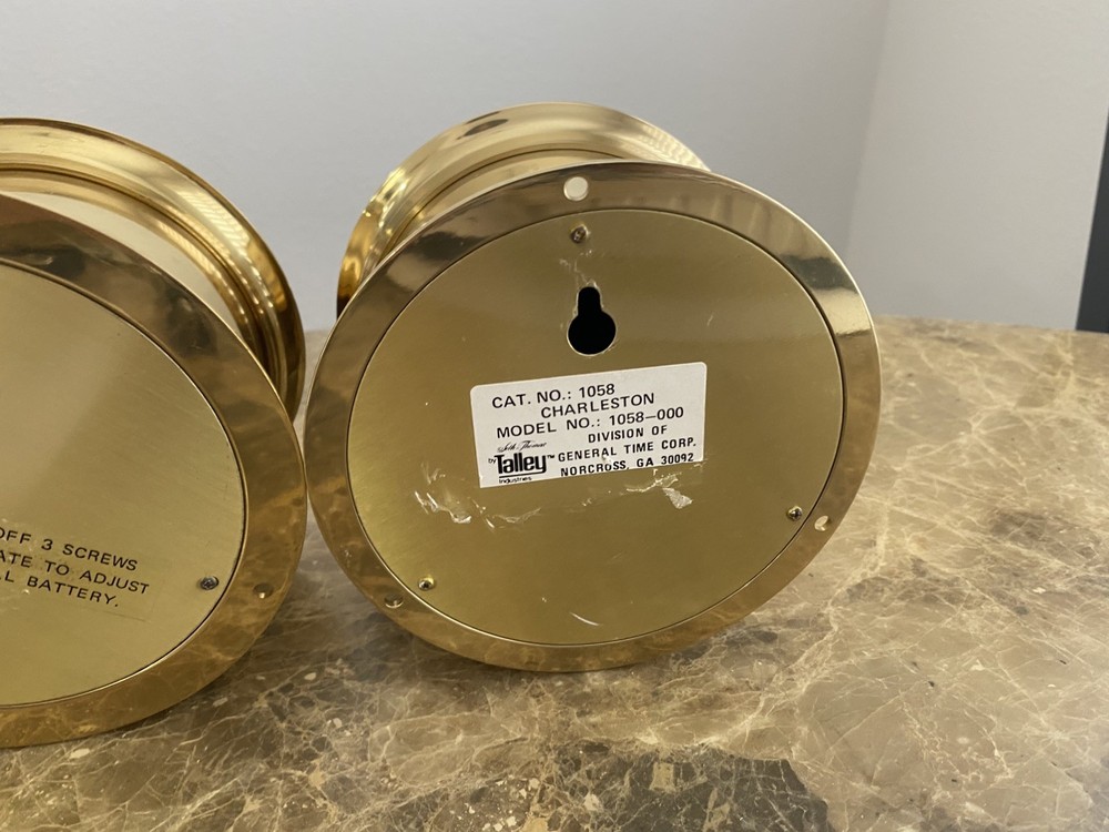 Seth Thomas Brass Thermometer Barometer Hygrometer Ship Set