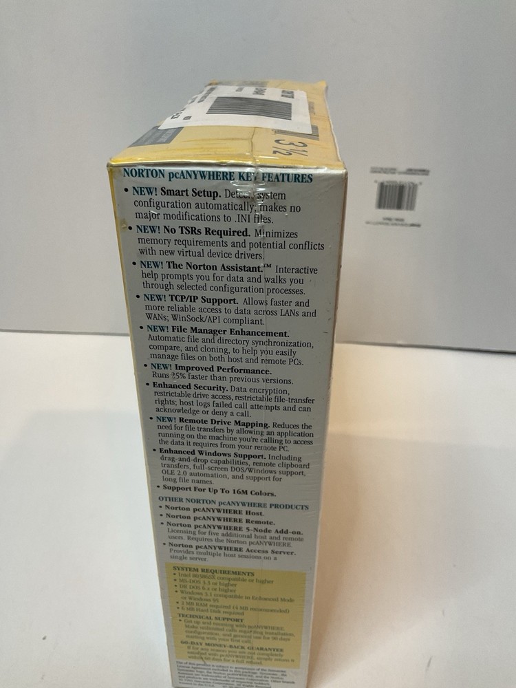 Symantec Norton PC Anywhere Version 2.0 DOS Windows NOS Sealed
