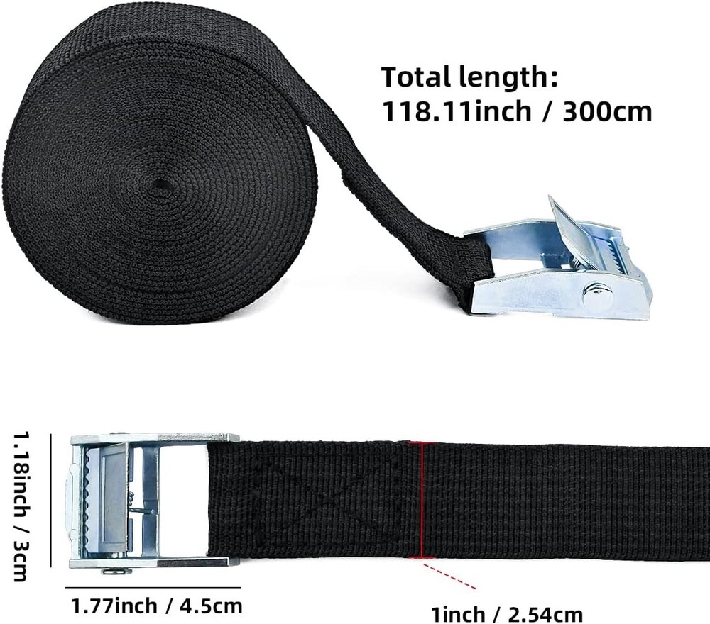 2 PCS 1x9. 8ft Adjustable Tie Down Straps 600 lb