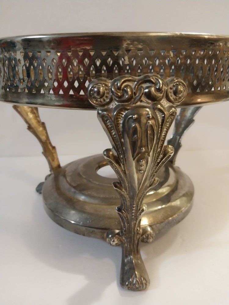 Vintage Silverplated Round Chafin Dish Stand