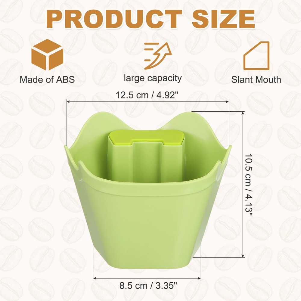 Coffee Knock Box, 4 Inch Plastic Polygonal Knock Box Coffee Grounds Bin, Green