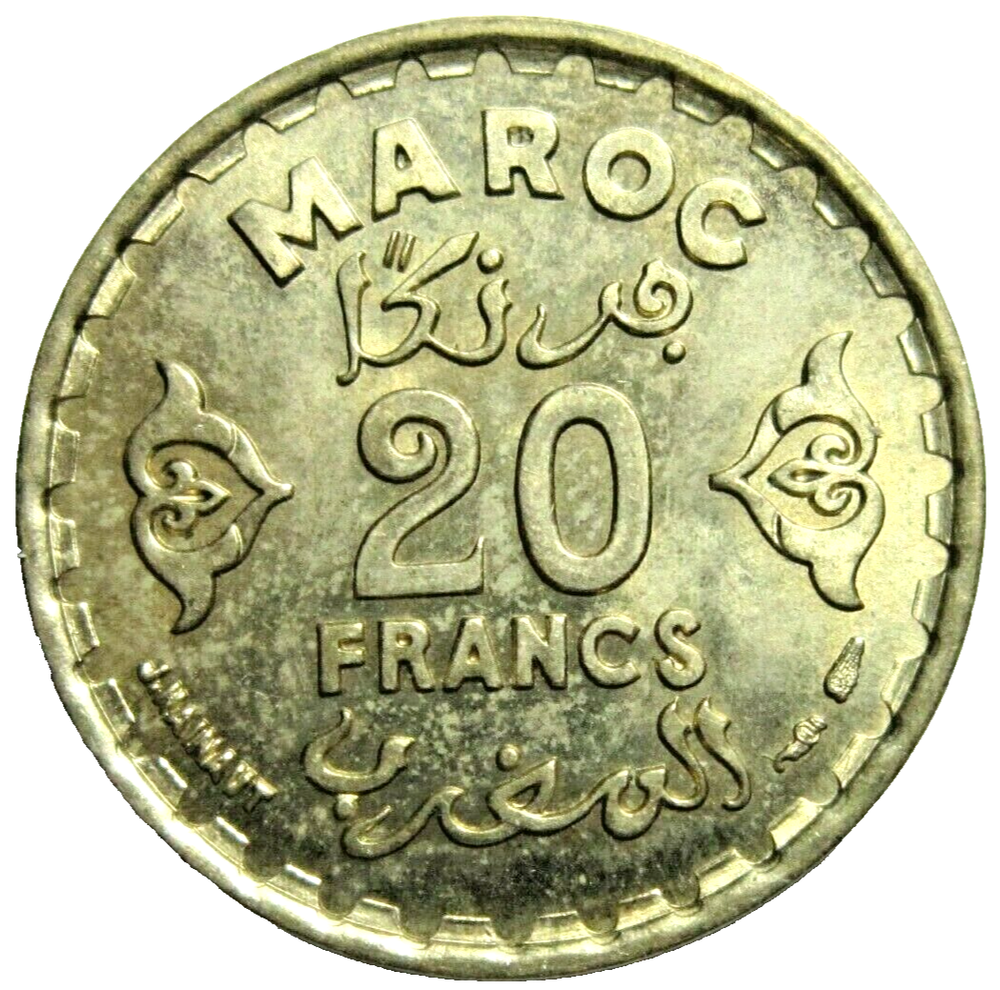 MOROCCO. 20 FRANCS, 1951. UNCIRCULATED.