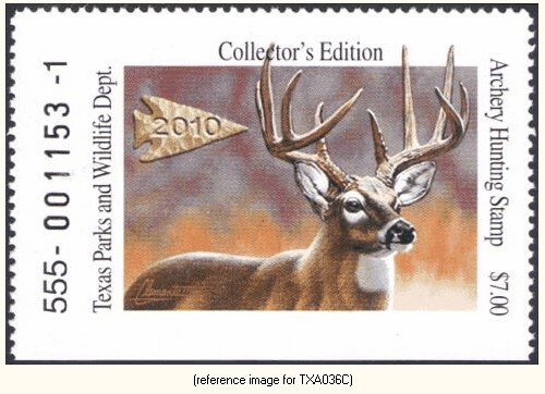 D2K Texas Archery Stamp 2010 ($7.00)