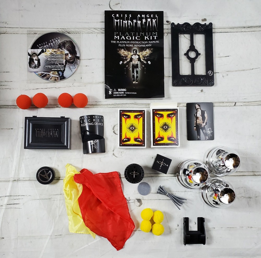 Chris Angel Mindfreak Platinum Magic Kit (Over 350 Mindfreak Magic Tricks) EUC