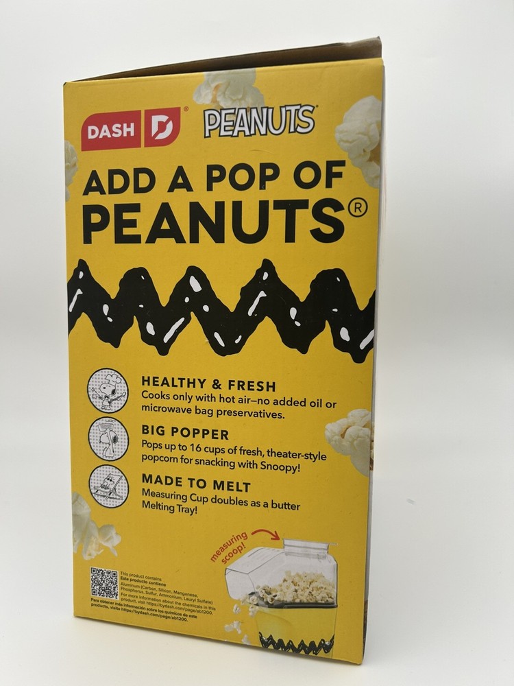 New Peanuts x Dash Popcorn Maker -New & unopened