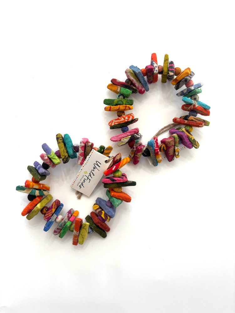 Kantha Paired Triangle Bracelet