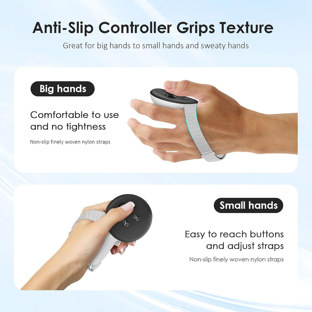 Vr Anti-Slip Controller Straps with Adjustable Knuckle Straps Compatible with Me