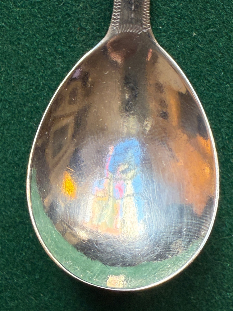 Antique Georgian Solid Silver Bright Cut Engraved Old English Pattern Spoon