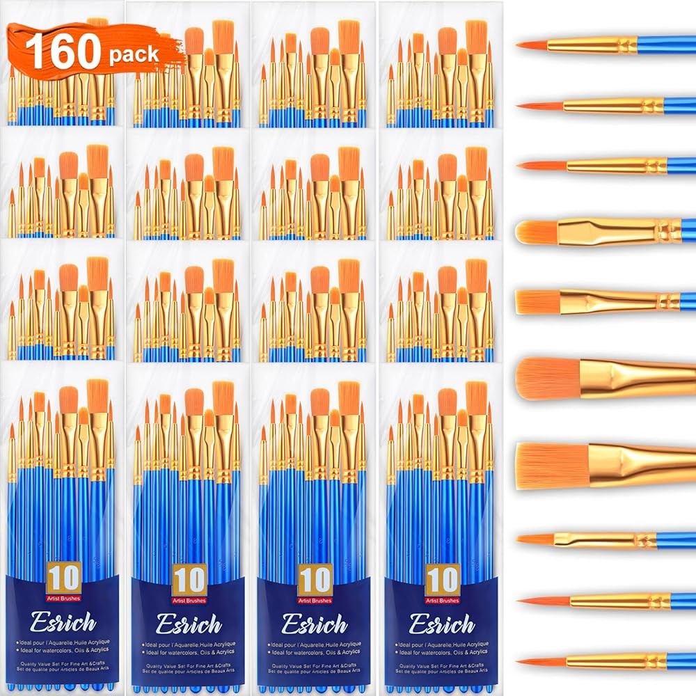 Acrylic Paint Brushes Set, 16 Pas /, Nylon Brush Head, Suitable