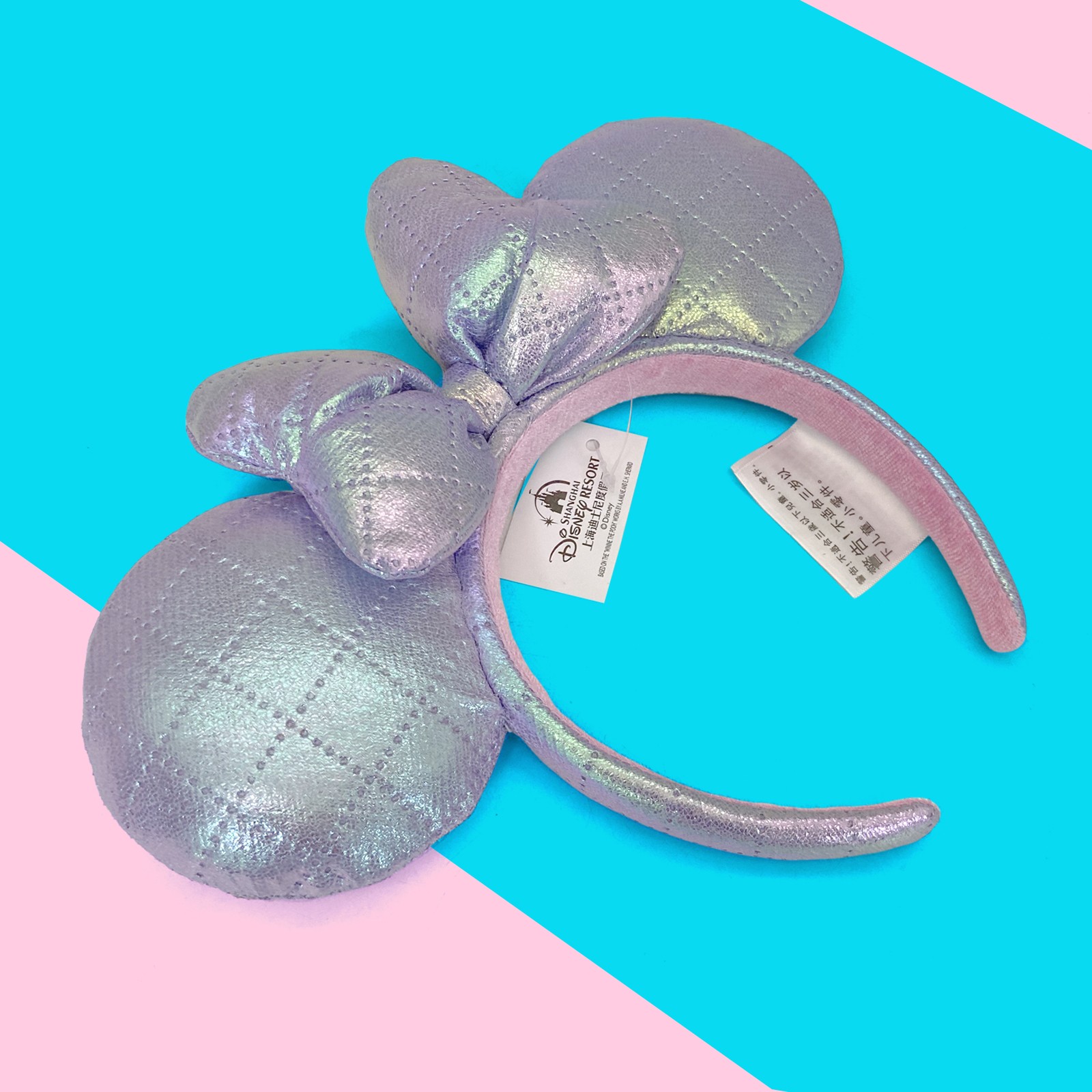 Japan Tokyo Disney-Resort Ears Iridescent Purple Minnie Mouse Ears Headband