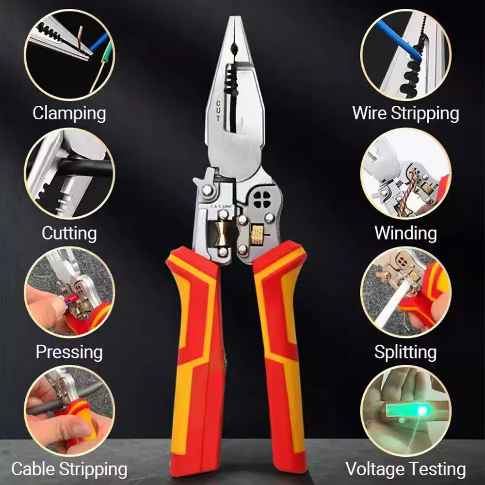 8in1 Wire Stripping Pliers with Electricity Measurement Function Wire Strippers