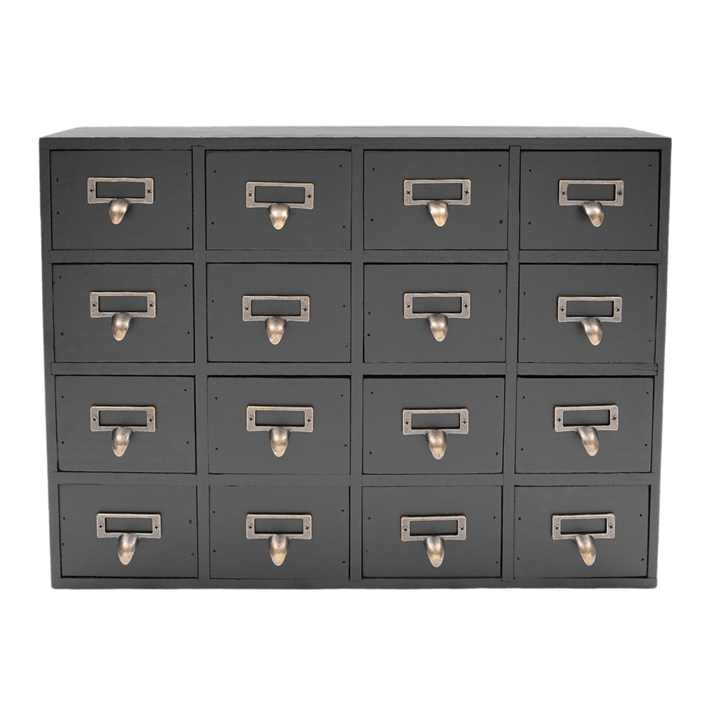 16-Drawer Storage Cabinet with Rustic Design for Organizing Essentials