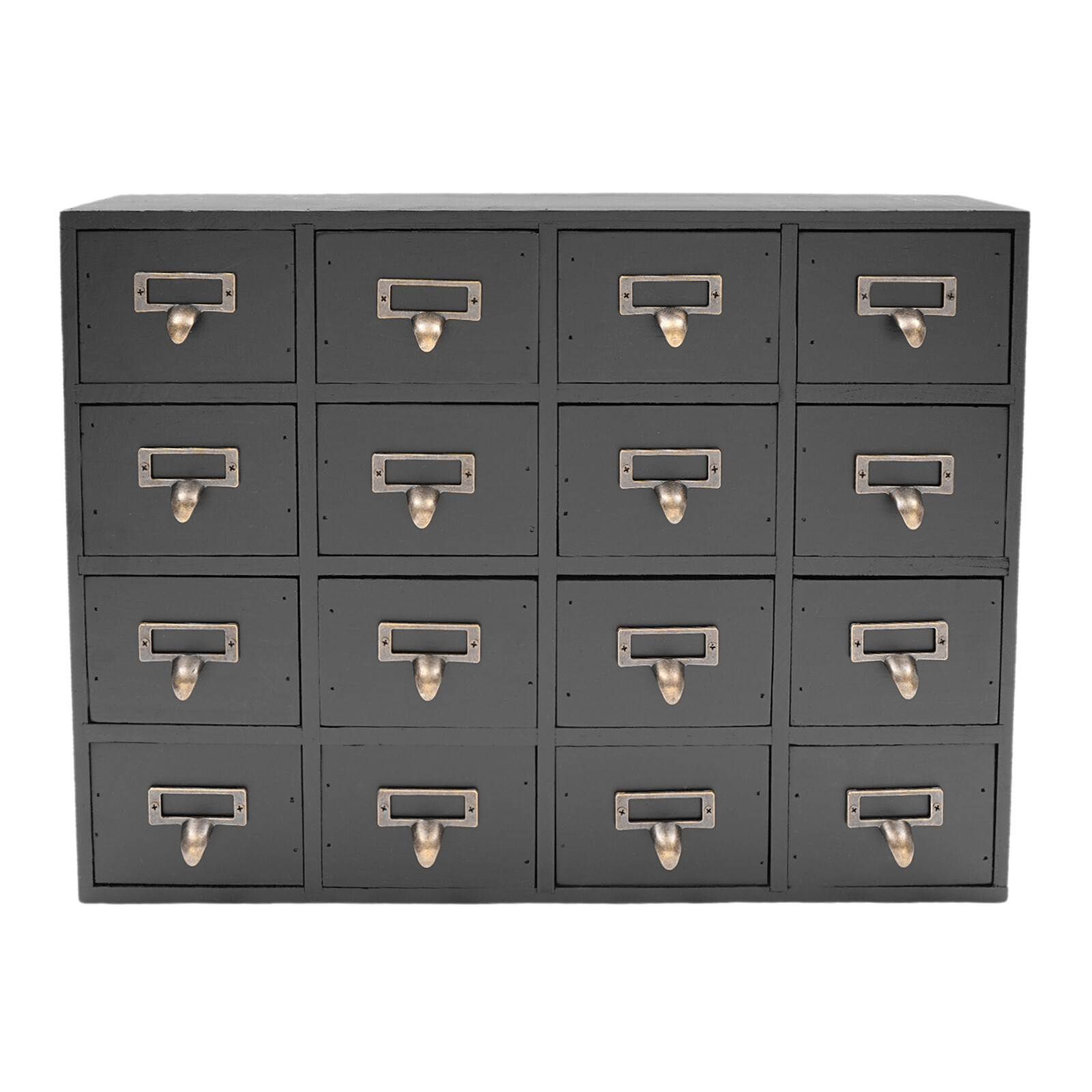 16 Drawers Vintage Tabletop Library Card Catalog Cabinet Apothecary Storage Box