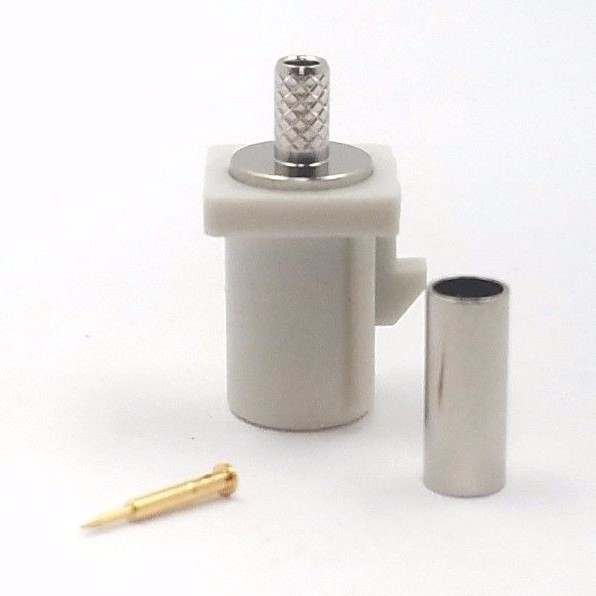 4pcs Auto FAKRA Straight Plug Crimp for RG174 Key Code: B (White)