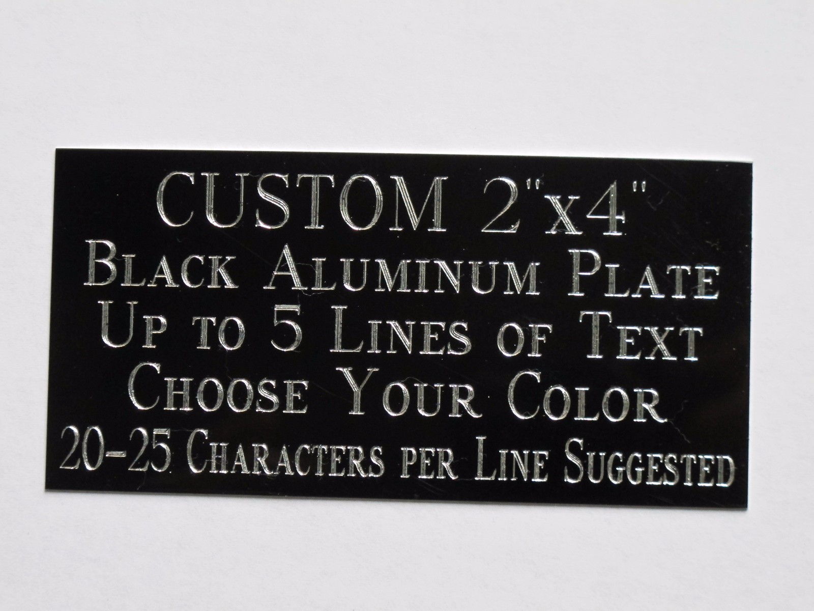 Custom Engraved Plate Aluminum 2"x4" Custom Name Plate Plaque Art Label Tag Gift