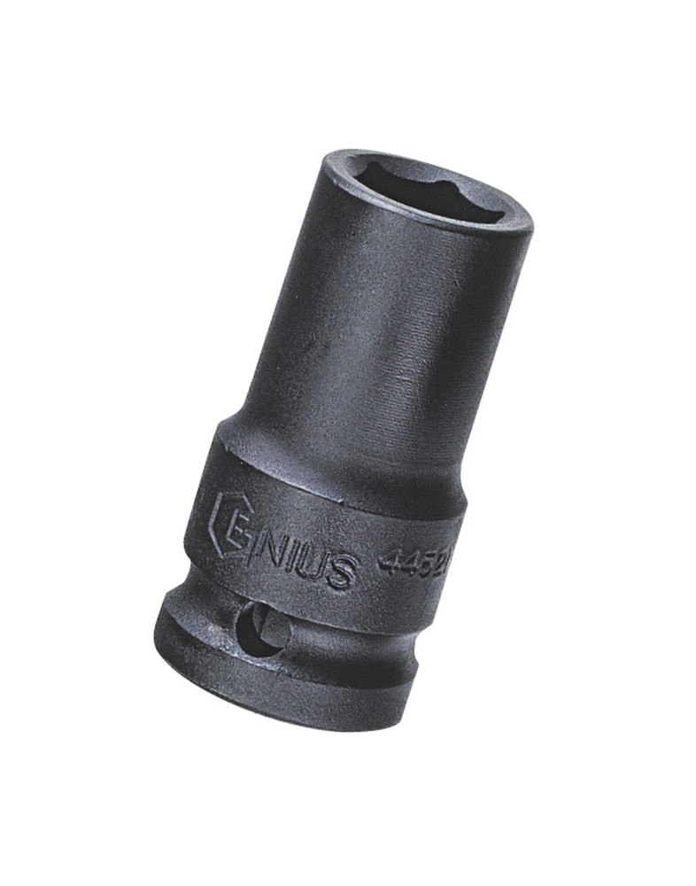 Genius Tools 1/2" Dr. 20mm Semi-Deep Thin Wall Impact Socket (CR-Mo) - 445220