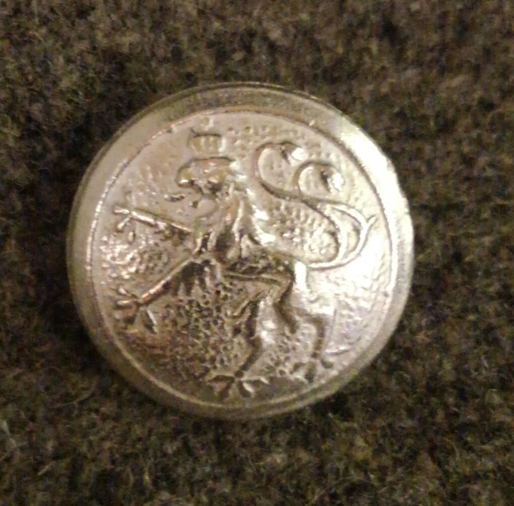 WWI German Bavarian Silver finish 21MM Left FACING buttons by the each.